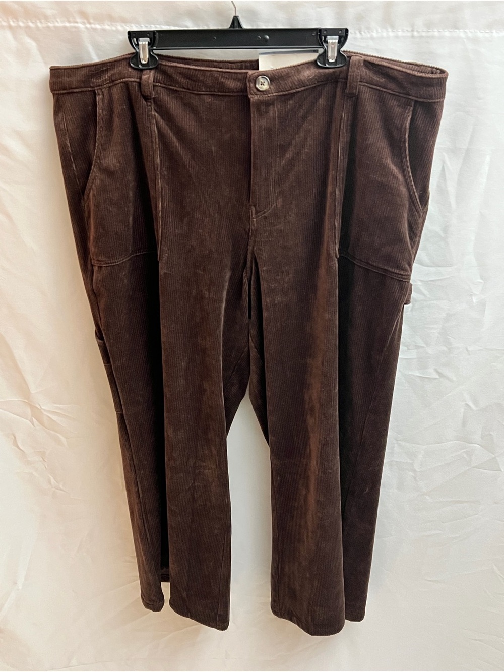 Arizona Jean Co Women’s Size 22 Brown Corduroy Baggy Wide Leg Cargo Pants